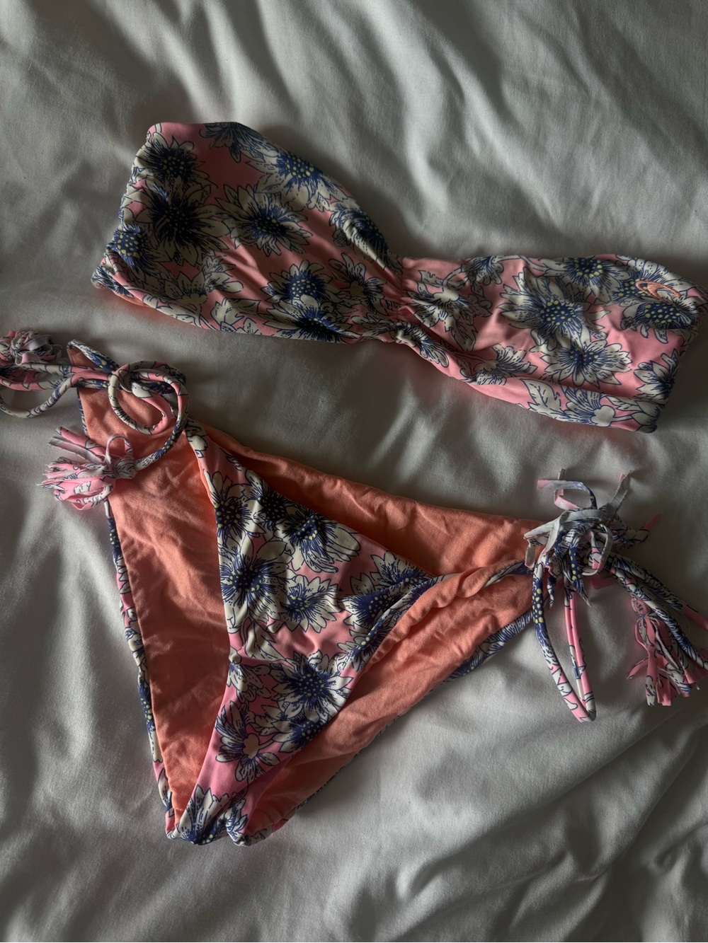 O'Neill Pink Floral Bandeau Bikini